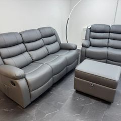 Roma 3+2 Manual Leather Recliner Sofa Set
