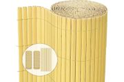 PVC Privacy Screening Fence 90 x 400 cm, Reinforced Struts Privacy Protection for Garden, Balcony and Terrace, Wind and Sun Protection Outdoor, Bamboo
