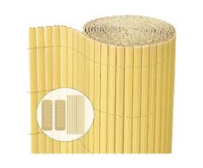 PVC Privacy Screening Fence 90 x 400 cm, Reinforced Struts Privacy Protection for Garden, Balcony and Terrace, Wind and Sun Protection Outdoor, Bamboo