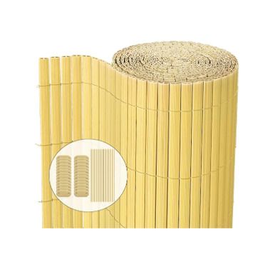 PVC Privacy Screening Fence 90 x 400 cm, Reinforced Struts Privacy Protection for Garden, Balcony and Terrace, Wind and Sun Protection Outdoor, Bamboo