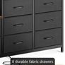 Chest of Drawers Bedroom, 8 Fabric Drawers, Retro Color, 30x132x88cm Contains 2 USB & 2 AC Ports Sockets, Storage Dresser with 8 Fabric Drawers Suitable for Bedrooms, Living Rooms Image 9