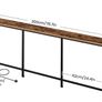 200 cm Narrow Console Table with Power Outlet, 18 cm Skinny Sofa Table, Long Behind Couch Table with Charging Station, for Entryway, Hallway, Living Room, Rustic Brown and Black Image 5