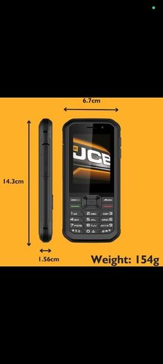 JCB Tradesman 3 Smart Feature Rugged Waterproof 4g Mobile Sim-Free Dual-Sim Phone With Whatsapp - Black