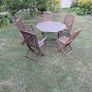 Garden table and chairs, parasol and cushions Image 2