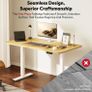 Electric Standing Desk 110x54 One Piece Height Adjustable Desk With Memory Smart Panel Sit Stand Table With Hooks for Home Office, Maple Image 9