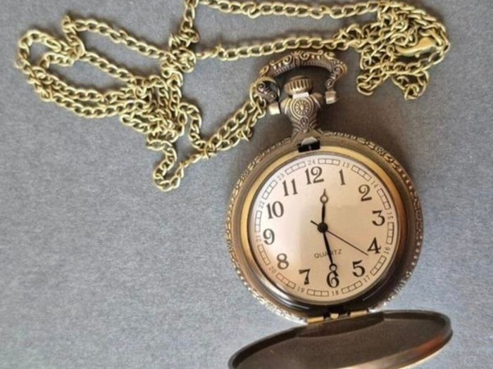Quartz Vintage Style Pocket Watch, Botanical/ Rose Design.