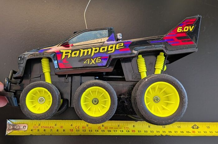 Rare Tyco Rampage 4x6 9.6V Turbo RC Truck Boxed Untested Vintage