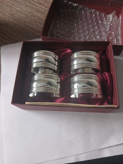 Vintage St Michael Marks & Spencer Silver Plated Napkin Rings - Set of 4 Boxed
