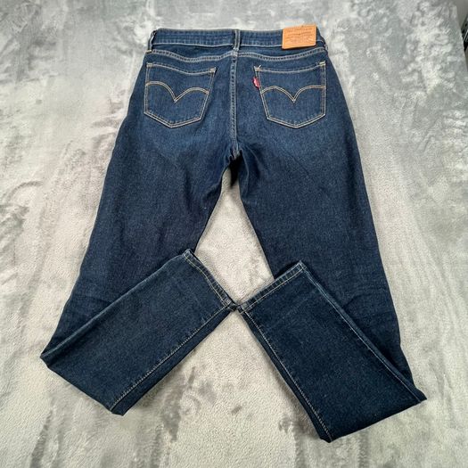 Levis 711 Womens Jeans W27 L28 Blue Indigo Denim Premium Big E