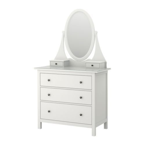 Hemnes Dresser Drawers with Oval Mirror