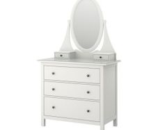 Hemnes Dresser Drawers with Oval Mirror