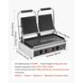 Commercial Panini Grill, 3600W Electric Sandwich Panini Maker, Stainless Steel Double Sandwich Press Grill, Panini Grill with Temp Control, 48x23cm Flat Enamel Plate for Hamburger Steak Bacon Image 4