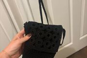 Black crochet bag