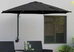 Garden Parasol Black 248 x 248 x 148 cm Polyester and Steel