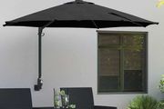 Garden Parasol Black 248 x 248 x 148 cm Polyester and Steel