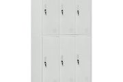 Locker Cabinet with 6 Compartments Steel 90x45x180 cm Grey