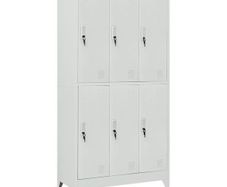 Locker Cabinet with 6 Compartments Steel 90x45x180 cm Grey