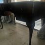 Burl walnut partner desk antique Image 5
