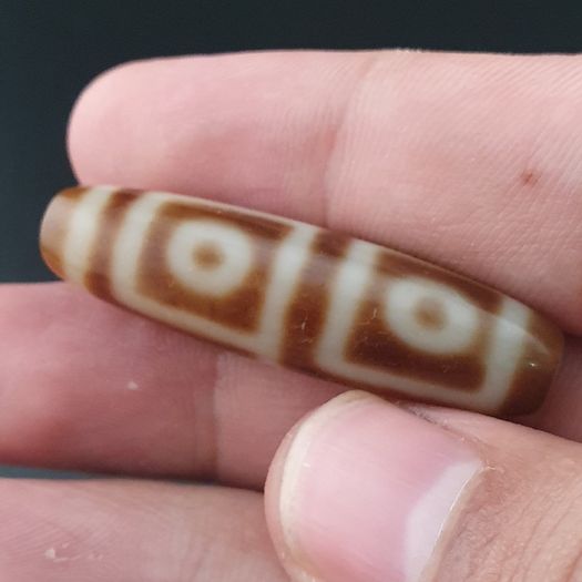 Antique 4 Eyes Himalayan Tibetan Agate Dzi Bead Amulet