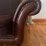 Brown Leather & Fabric 4-Seater Sofa Image 5