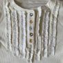 Brand new Girl's Cream Ribbon Top | Diamond buttons | Size 6yrs Image 2
