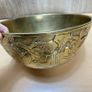 Vintage Chinese Brass Engraved Dish Bowl 24cm China c1930s Old Patina Image 9