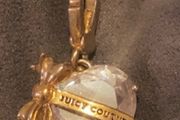 Juicy couture banner heart with bow charm