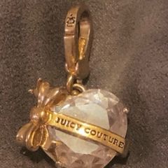 Juicy couture banner heart with bow charm