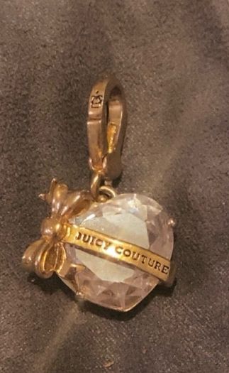 Juicy couture banner heart with bow charm