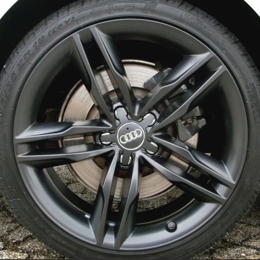 x4 Audi Alloy Grey 135mm 5 star spyder wheel Centre Caps