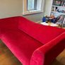 Red 'wave' 3-seater sofa from The Sofa Factory Image 3