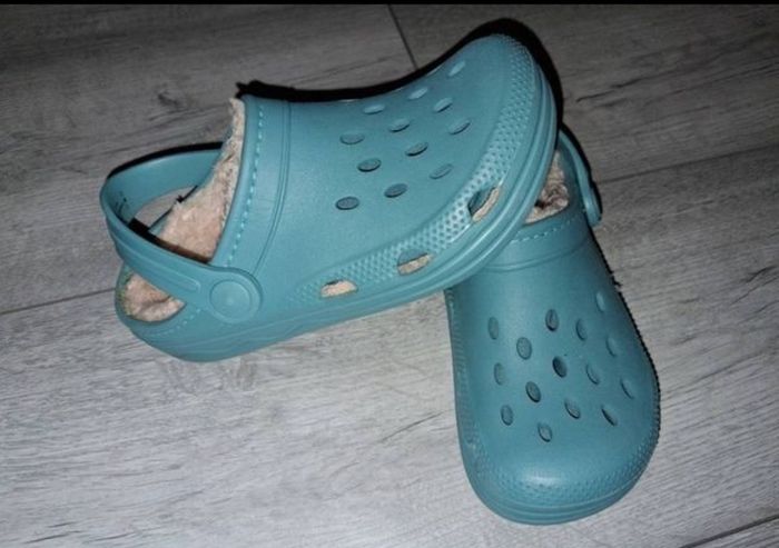 Brand New M&S Unisex Crocs With Cosy Fur Lining - Colour - Dusted Aqua - Size - U.K.12 - RRP - 10.00 - Sterling - 13.99 - Euro