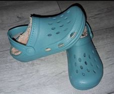 Brand New M&S Unisex Crocs With Cosy Fur Lining - Colour - Dusted Aqua - Size - U.K.12 - RRP - 10.00 - Sterling - 13.99 - Euro