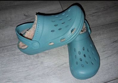 Brand New M&S Unisex Crocs With Cosy Fur Lining - Colour - Dusted Aqua - Size - U.K.12 - RRP - 10.00 - Sterling - 13.99 - Euro