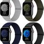 4 Pack Stretchy Nylon Strap Compatible with Apple Watch Straps 38mm 40mm 41mm 42mm(series 11 10), Adjustable Sport Elastic Bands for iWatch Series 11/10/9/8/7/6/5/4/3/2/1/Ultra3/2/1/SE3 Image 3