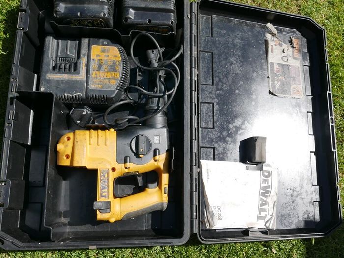 Dewalt DC222 SDS Cordless Drill 24V With 2 Battery and Box  in working order