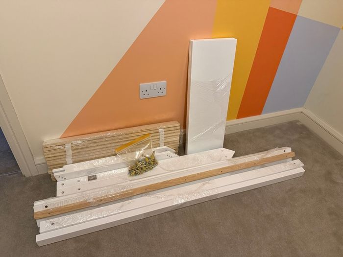 White wooden house bed frame
