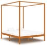 Canopy Bed Frame Honey Brown Solid Pine Wood 6FT Super King Image 5