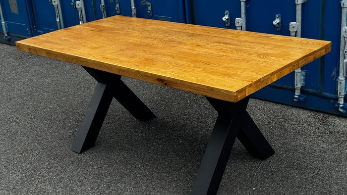 Solid Oak Dining Table 180cm, Ex Display Like New