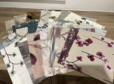 Fabric samples from books
