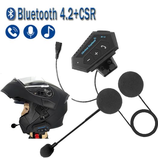Moto bluetooth Wireless Noise cancel Helmet Headset Hands Free BT V4.2 Intercom Handsfree With Microphone for Motorcycle