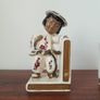 Vintage Asian Hand Painted Pottery Bookends Image 2