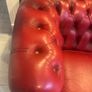Red chesterfield 3 seater sofa Image 3