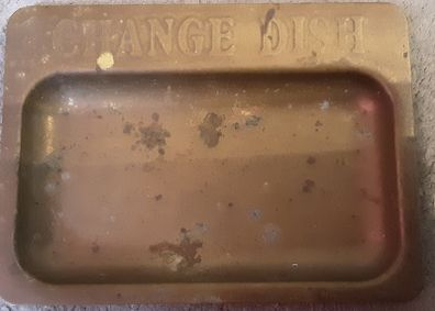 vintage collectable brass change dish