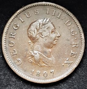 King George III 1807 Halfpenny Coin Soho Mint