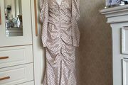New dress cream nude polka dot