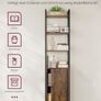 Bookcase Narrow  Standing Shelf with Doors, Metal Frame, Image 5
