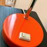 Vintage orange goose neck metal table lamp Image 2