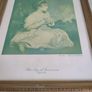RARE FIND OLD ANTIQUE Classic in Vintage Wooden and Gilded Plaster Traditional Little Girl Portrait Print Frame Art French Country Girl. Image 2