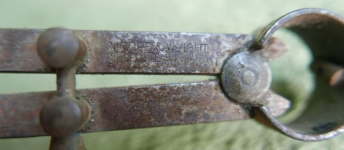 Vintage Moore & Wright Caliper Steel Spring Dividers - Good Condition